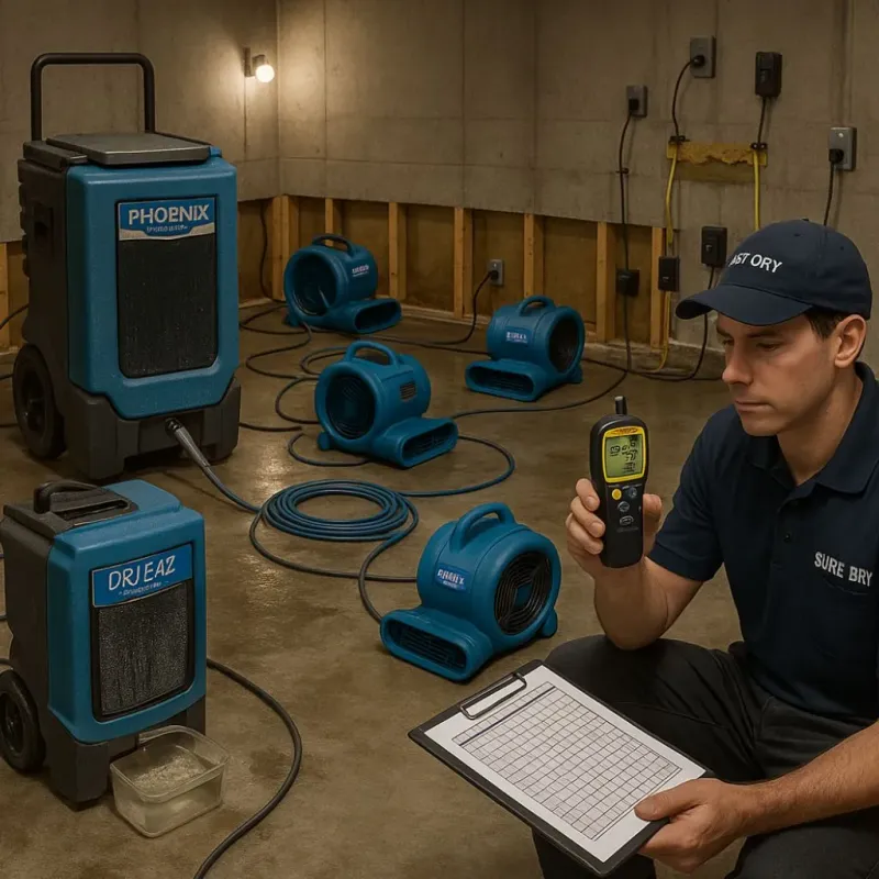 Structural Drying and Dehumidification process in Hampstead, NH